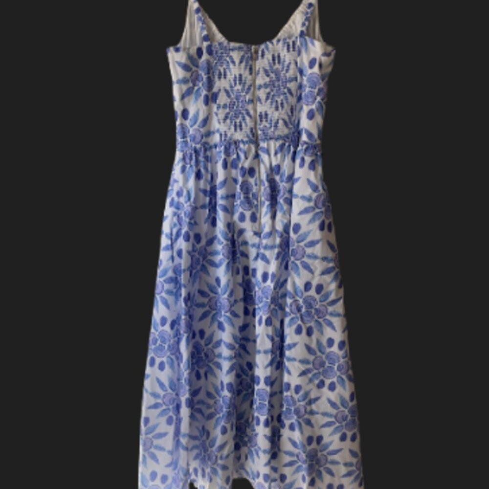 Hill House Home Juliana Dress XL | Blue White Purple Floral | Fitted - Picture 2 of 4